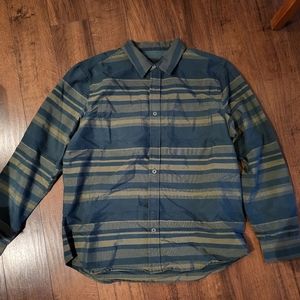 Prana Men's Emerald Green Collared Shirt